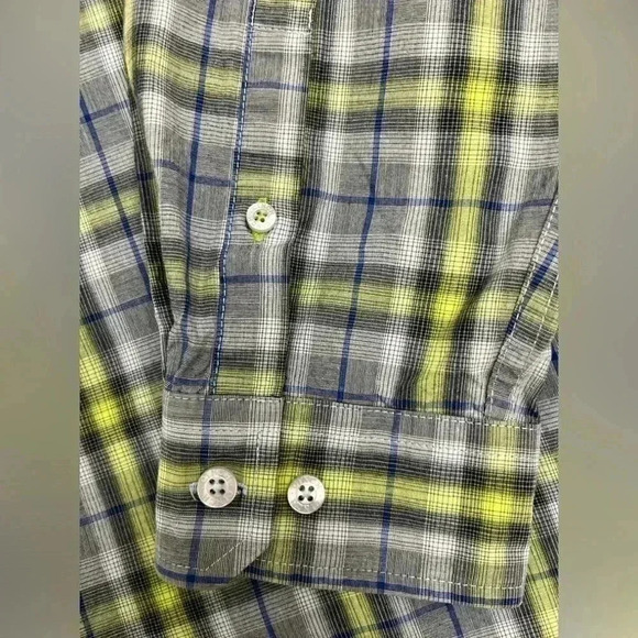 Cinch Button Down Shirt Blue Green Plaid Size Large Men’s Western Country Cowboy - Picture 6 of 15